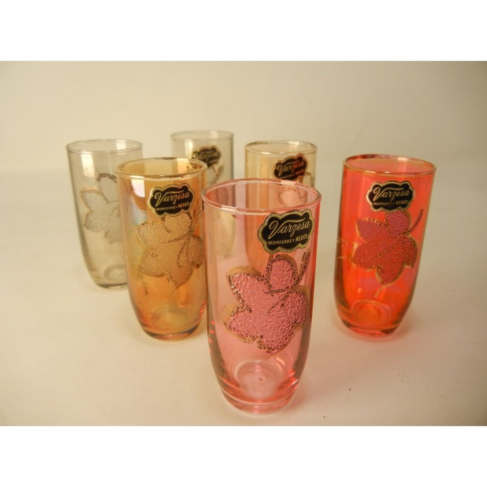 Vintage Libby VERZESA set of 6 shot, cordial, aperitif glasses 1960s